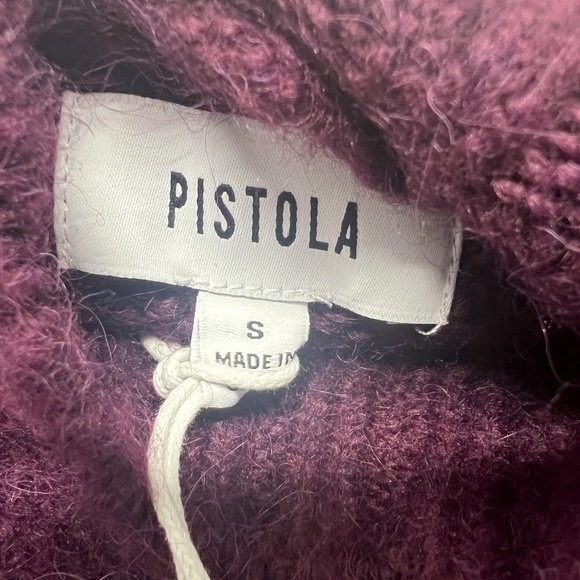 Pistola Carlen Sweater Womens Small Aubergine Mock Neck Alpaca Blend Pullover - Picture 6 of 13